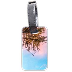 Two Green Palm Leaves On Low Angle Photo Luggage Tag (two Sides) by Pakrebo