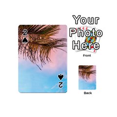 Two Green Palm Leaves On Low Angle Photo Playing Cards 54 Designs (mini) by Pakrebo