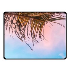 Two Green Palm Leaves On Low Angle Photo Double Sided Fleece Blanket (small)  by Pakrebo