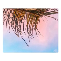 Two Green Palm Leaves On Low Angle Photo Double Sided Flano Blanket (large)  by Pakrebo