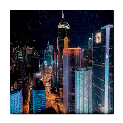 High Rise Buildings With Lights Tile Coasters