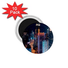 High Rise Buildings With Lights 1.75  Magnets (10 pack) 