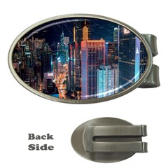 High Rise Buildings With Lights Money Clips (Oval) 