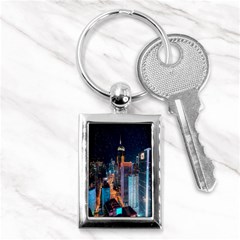 High Rise Buildings With Lights Key Chain (Rectangle)