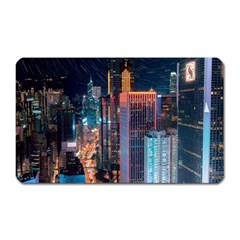 High Rise Buildings With Lights Magnet (Rectangular)