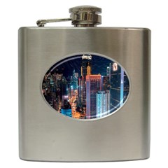 High Rise Buildings With Lights Hip Flask (6 oz)