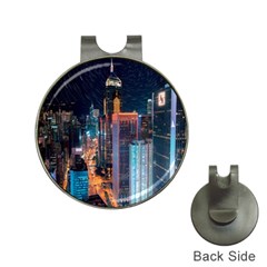 High Rise Buildings With Lights Hat Clips with Golf Markers