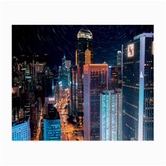 High Rise Buildings With Lights Small Glasses Cloth