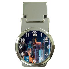 High Rise Buildings With Lights Money Clip Watches