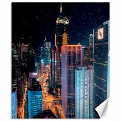 High Rise Buildings With Lights Canvas 8  x 10 