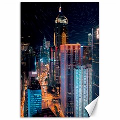 High Rise Buildings With Lights Canvas 12  x 18 