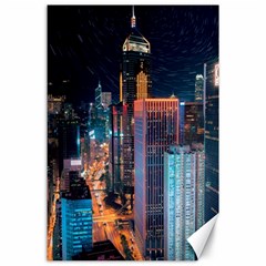 High Rise Buildings With Lights Canvas 24  x 36 