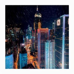 High Rise Buildings With Lights Medium Glasses Cloth