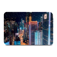 High Rise Buildings With Lights Plate Mats