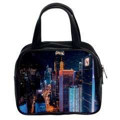 High Rise Buildings With Lights Classic Handbag (Two Sides)