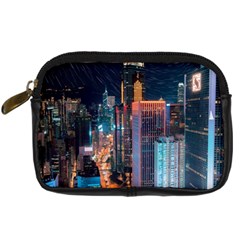 High Rise Buildings With Lights Digital Camera Leather Case