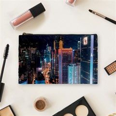 High Rise Buildings With Lights Cosmetic Bag (Medium)