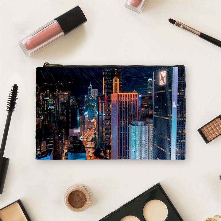 High Rise Buildings With Lights Cosmetic Bag (Medium)