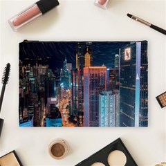 High Rise Buildings With Lights Cosmetic Bag (Large)