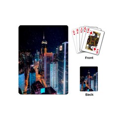 High Rise Buildings With Lights Playing Cards Single Design (Mini)