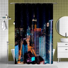 High Rise Buildings With Lights Shower Curtain 48  x 72  (Small) 