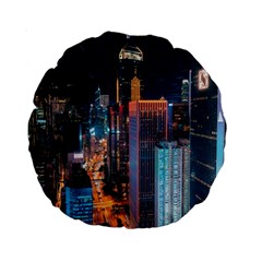 High Rise Buildings With Lights Standard 15  Premium Round Cushions