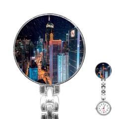 High Rise Buildings With Lights Stainless Steel Nurses Watch