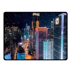 High Rise Buildings With Lights Double Sided Fleece Blanket (small)  by Pakrebo