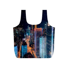 High Rise Buildings With Lights Full Print Recycle Bag (S)