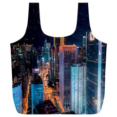 High Rise Buildings With Lights Full Print Recycle Bag (XL)