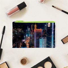 High Rise Buildings With Lights Cosmetic Bag (XS)