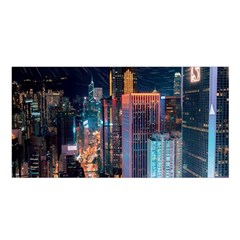 High Rise Buildings With Lights Satin Shawl