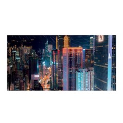 High Rise Buildings With Lights Satin Wrap