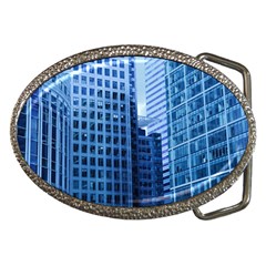 City Blue Building Construction Belt Buckles by Pakrebo