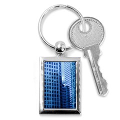 City Blue Building Construction Key Chain (rectangle) by Pakrebo