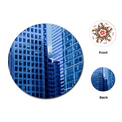 City Blue Building Construction Playing Cards Single Design (round) by Pakrebo