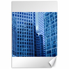 City Blue Building Construction Canvas 12  X 18  by Pakrebo