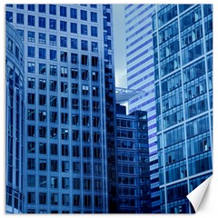 City Blue Building Construction Canvas 16  X 16  by Pakrebo