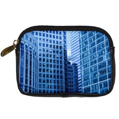 City Blue Building Construction Digital Camera Leather Case by Pakrebo