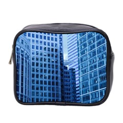 City Blue Building Construction Mini Toiletries Bag (two Sides) by Pakrebo