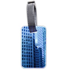 City Blue Building Construction Luggage Tag (two Sides) by Pakrebo