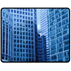 City Blue Building Construction Double Sided Fleece Blanket (medium)  by Pakrebo