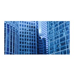 City Blue Building Construction Satin Wrap by Pakrebo