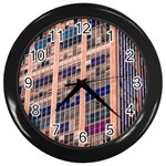 Low Angle Photography Of Beige And Blue Building Wall Clock (Black) Front