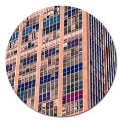 Low Angle Photography Of Beige And Blue Building Magnet 5  (round) by Pakrebo