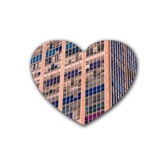 Low Angle Photography Of Beige And Blue Building Rubber Coaster (heart)  by Pakrebo