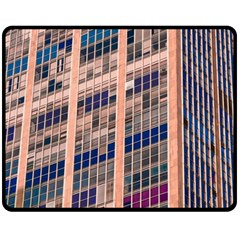 Low Angle Photography Of Beige And Blue Building Fleece Blanket (medium)  by Pakrebo