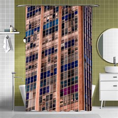 Low Angle Photography Of Beige And Blue Building Shower Curtain 48  X 72  (small)  by Pakrebo