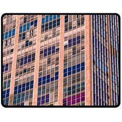 Low Angle Photography Of Beige And Blue Building Double Sided Fleece Blanket (medium)  by Pakrebo