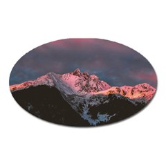 Snowy Summit Oval Magnet by Pakrebo